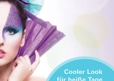 Kampagnenmotiv für Roto Dachfenster mit violettem Make-up
